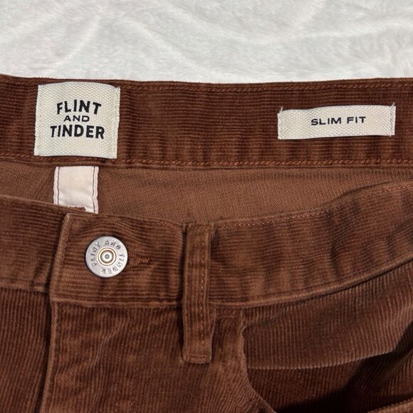 Flint and Tinder Corduroy Slim Fit Pants Brown Men's Size 30x29 - Picture 6 of 8